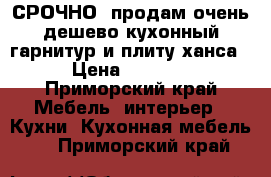 СРОЧНО, продам очень дешево кухонный гарнитур и плиту ханса › Цена ­ 5 000 - Приморский край Мебель, интерьер » Кухни. Кухонная мебель   . Приморский край